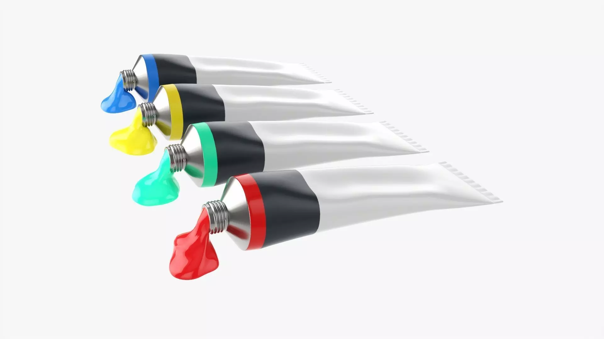 Tin paint tubes opened 3D model_0