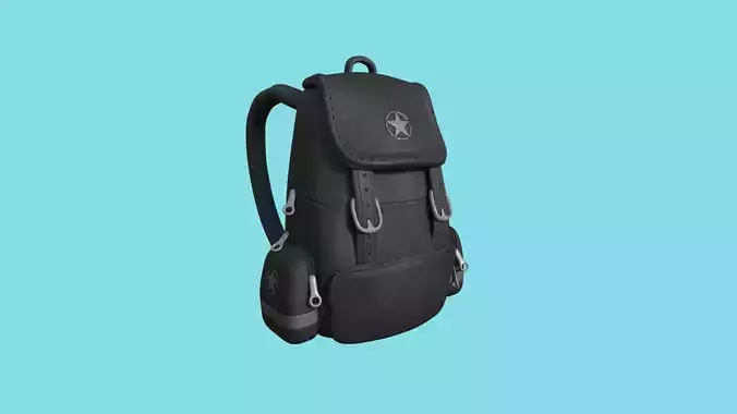 Black Leather Backpack - Character Fashion Design