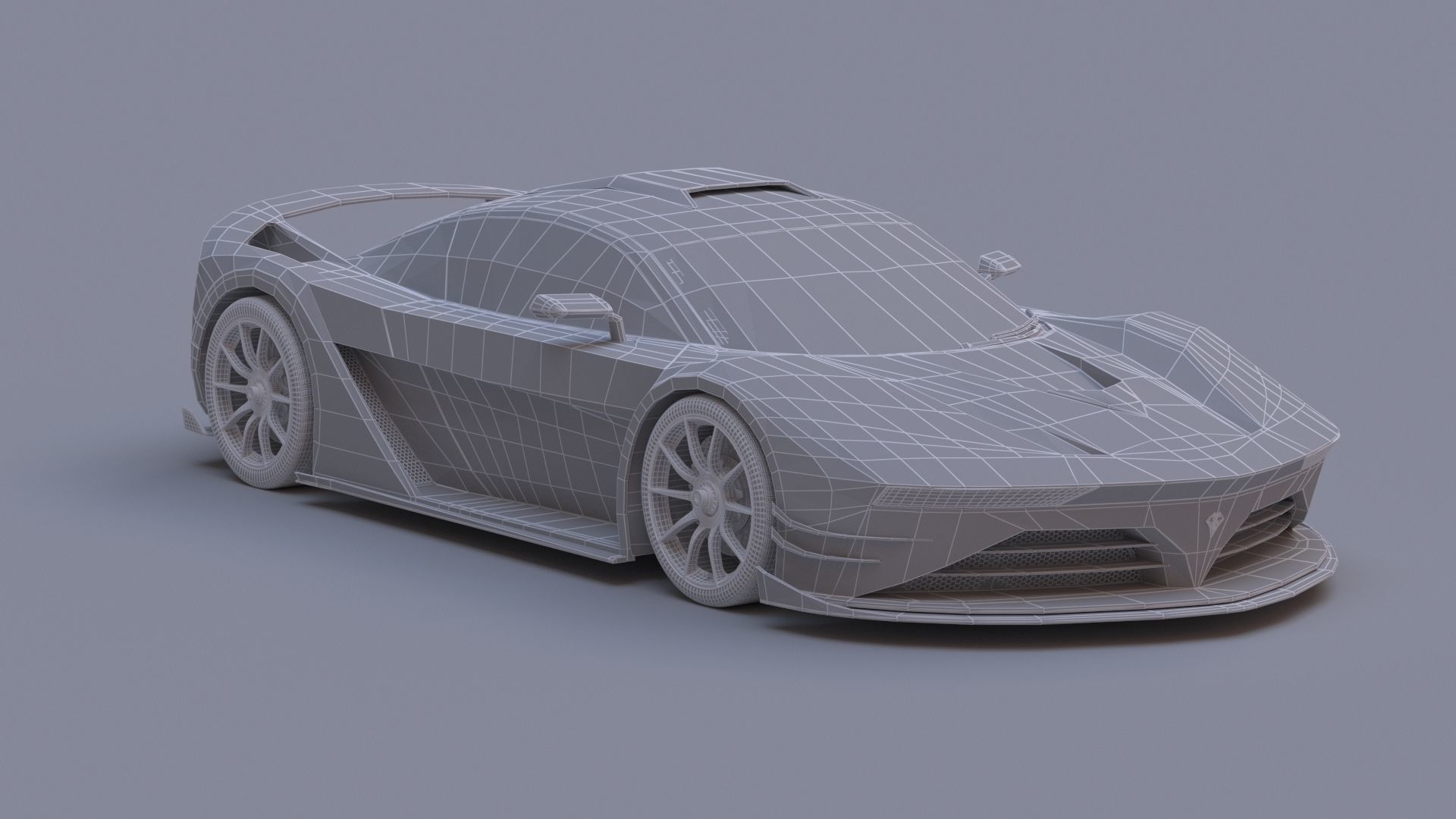 3D Generic Sports Car With Realistic V-Ray Materials 3D model_6
