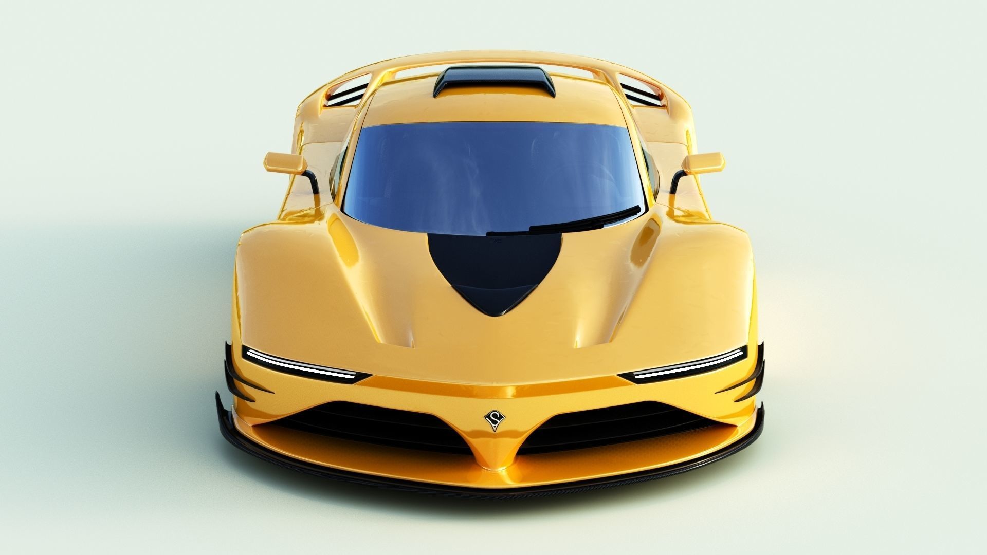 3D Generic Sports Car With Realistic V-Ray Materials 3D model_4