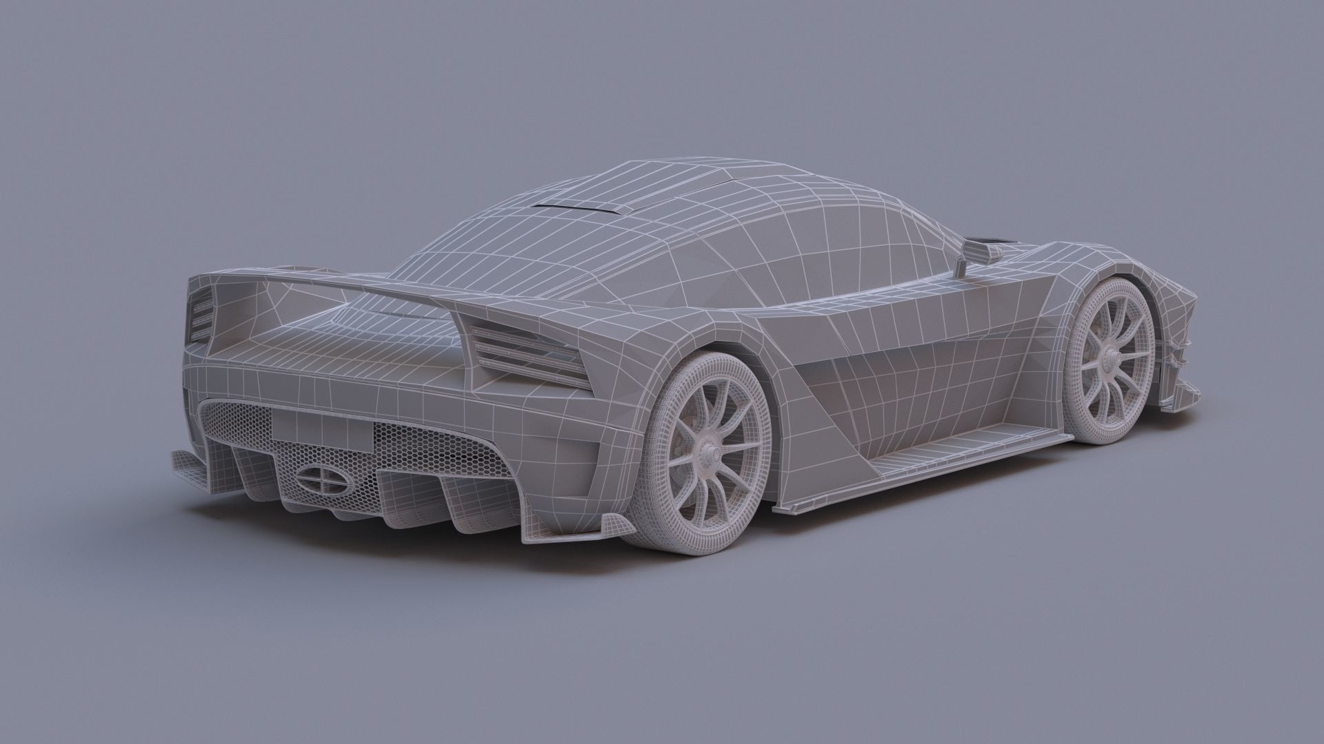 3D Generic Sports Car With Realistic V-Ray Materials 3D model_8