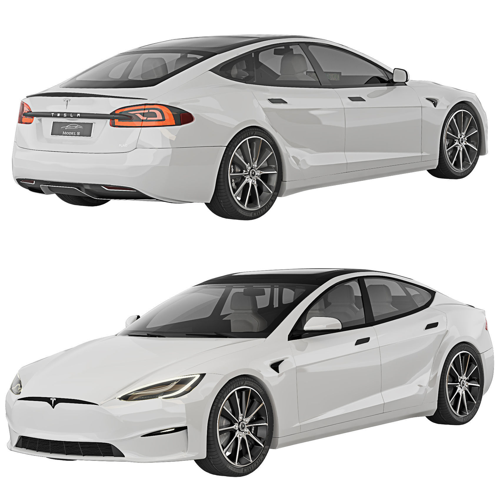 Tesla Model S Plaid 2021 3D model_2