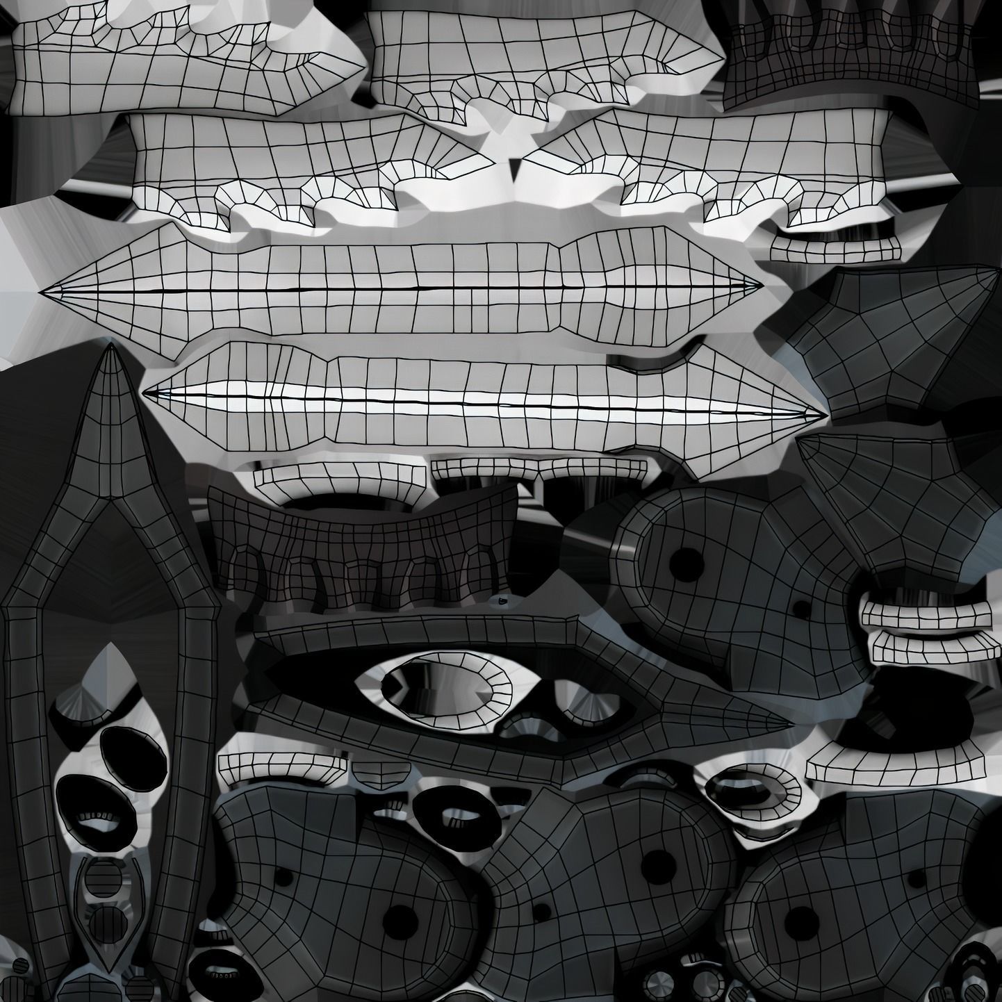 Katar-Chakram axe Low-poly 3D model_8