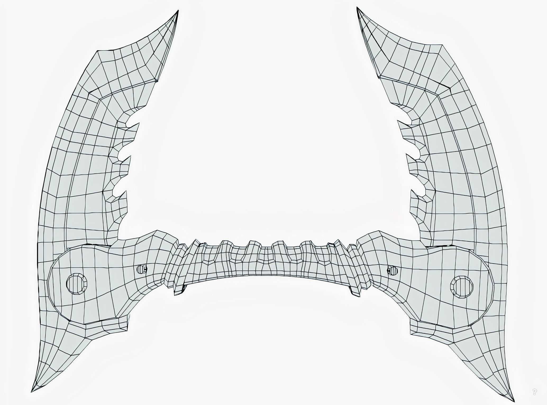 Katar-Chakram axe Low-poly 3D model_9