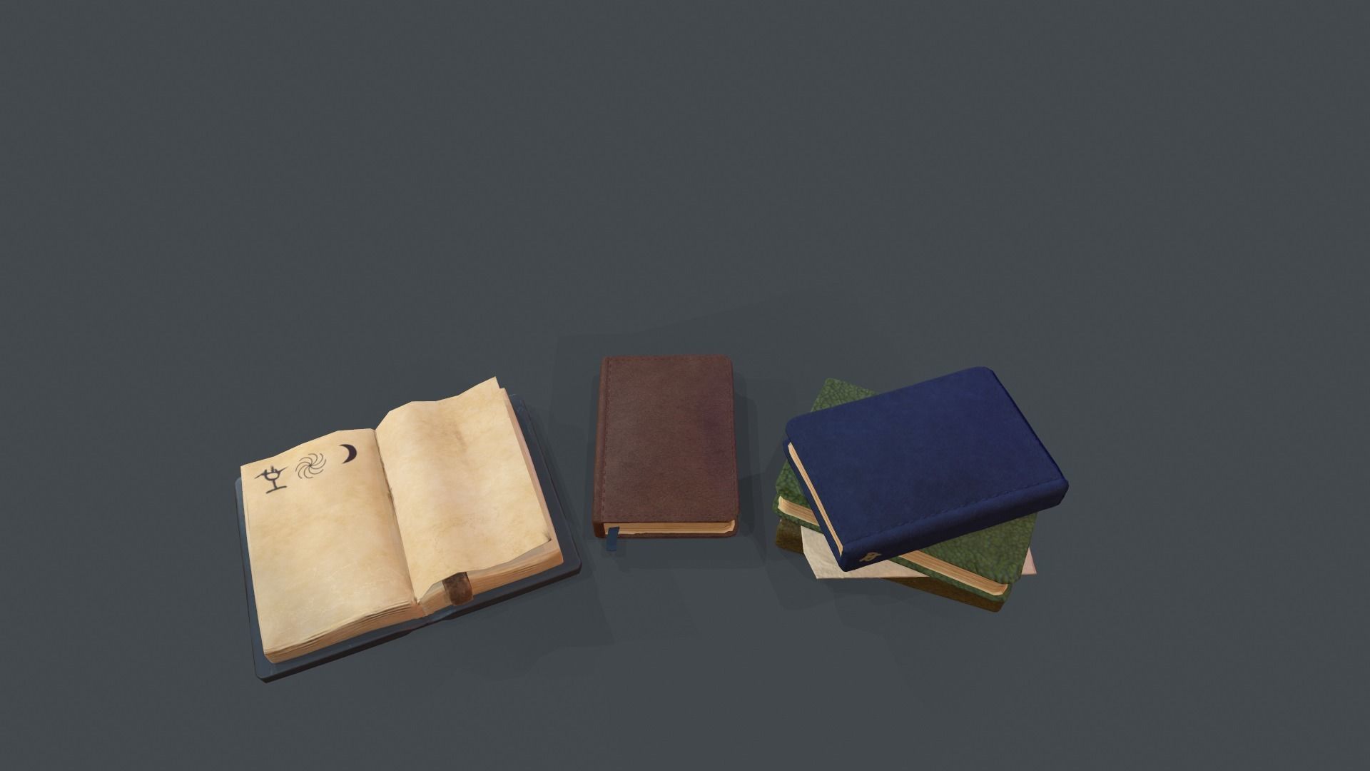 Stylized Alchemist Books Low-poly 3D models Low-poly 3D model_6