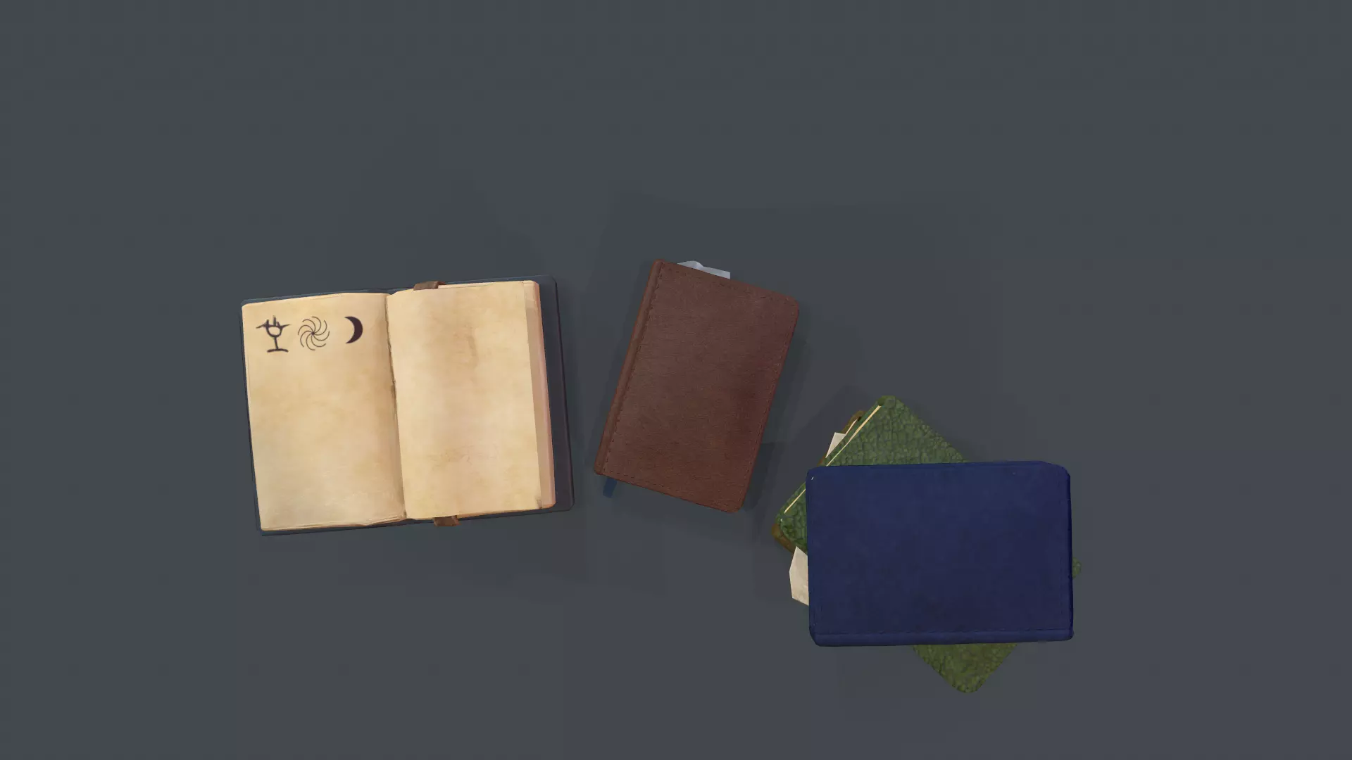 Stylized Alchemist Books Low-poly 3D models Low-poly 3D model_0