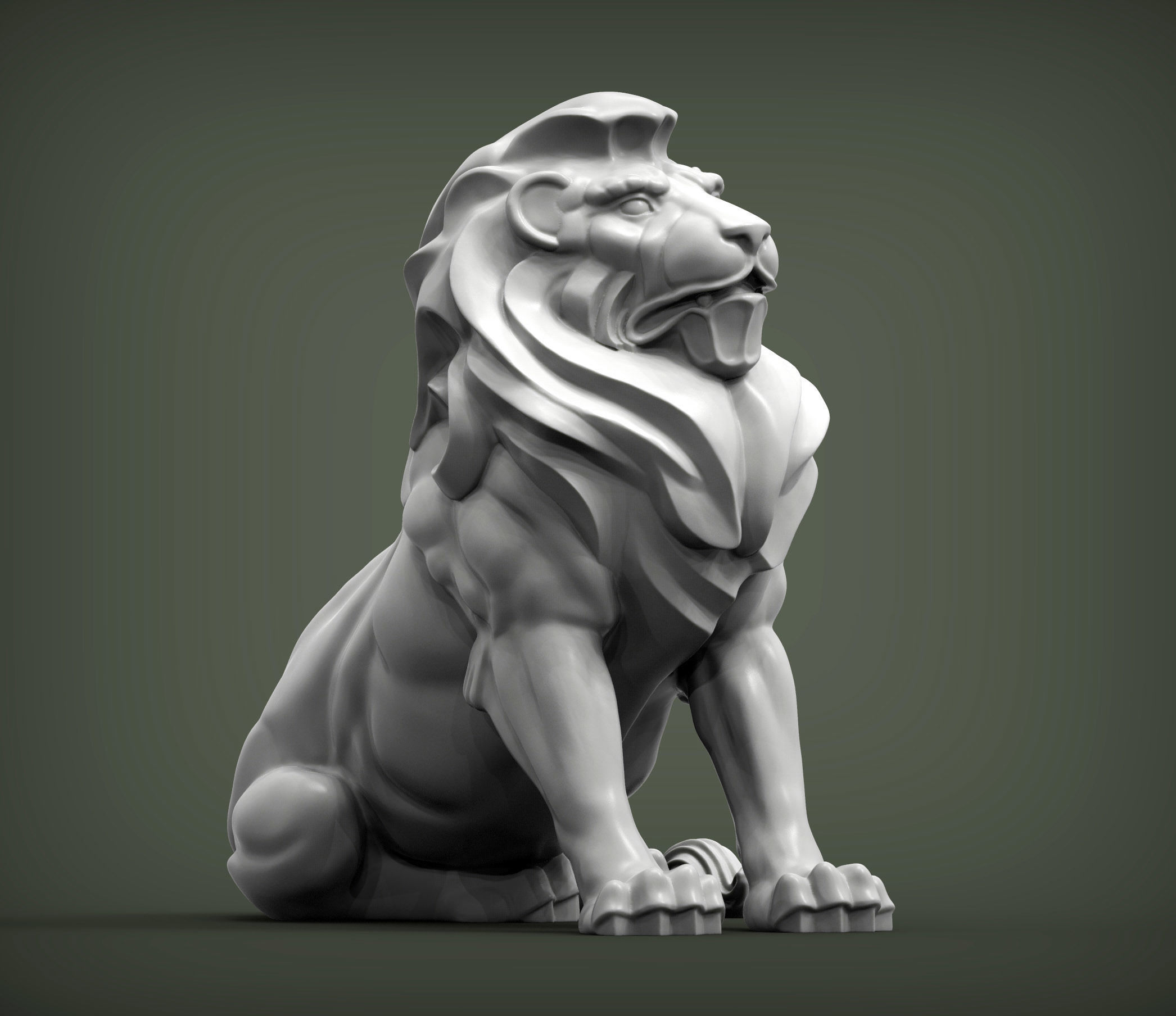Lion for 3D printing 3D print model_2