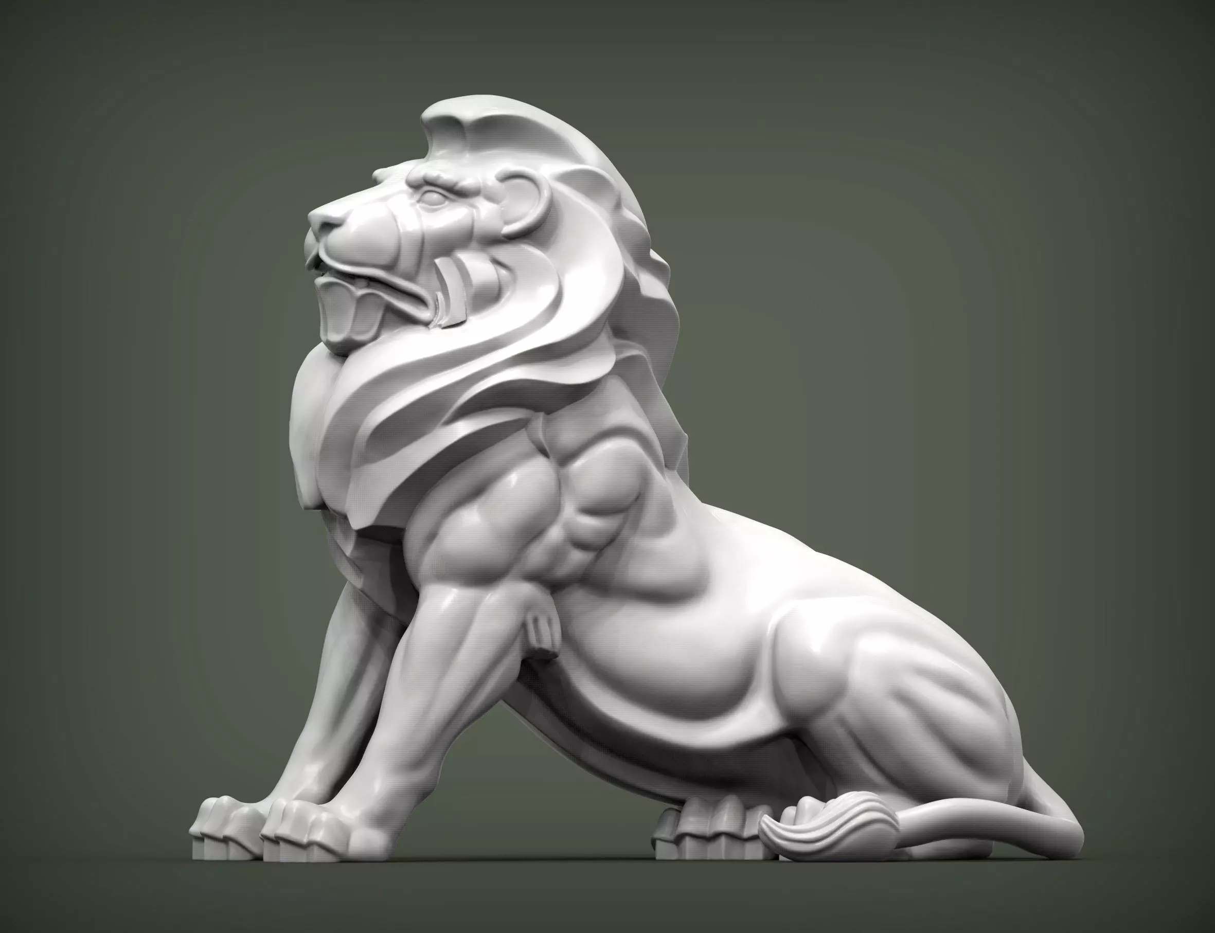 Lion for 3D printing 3D print model_0