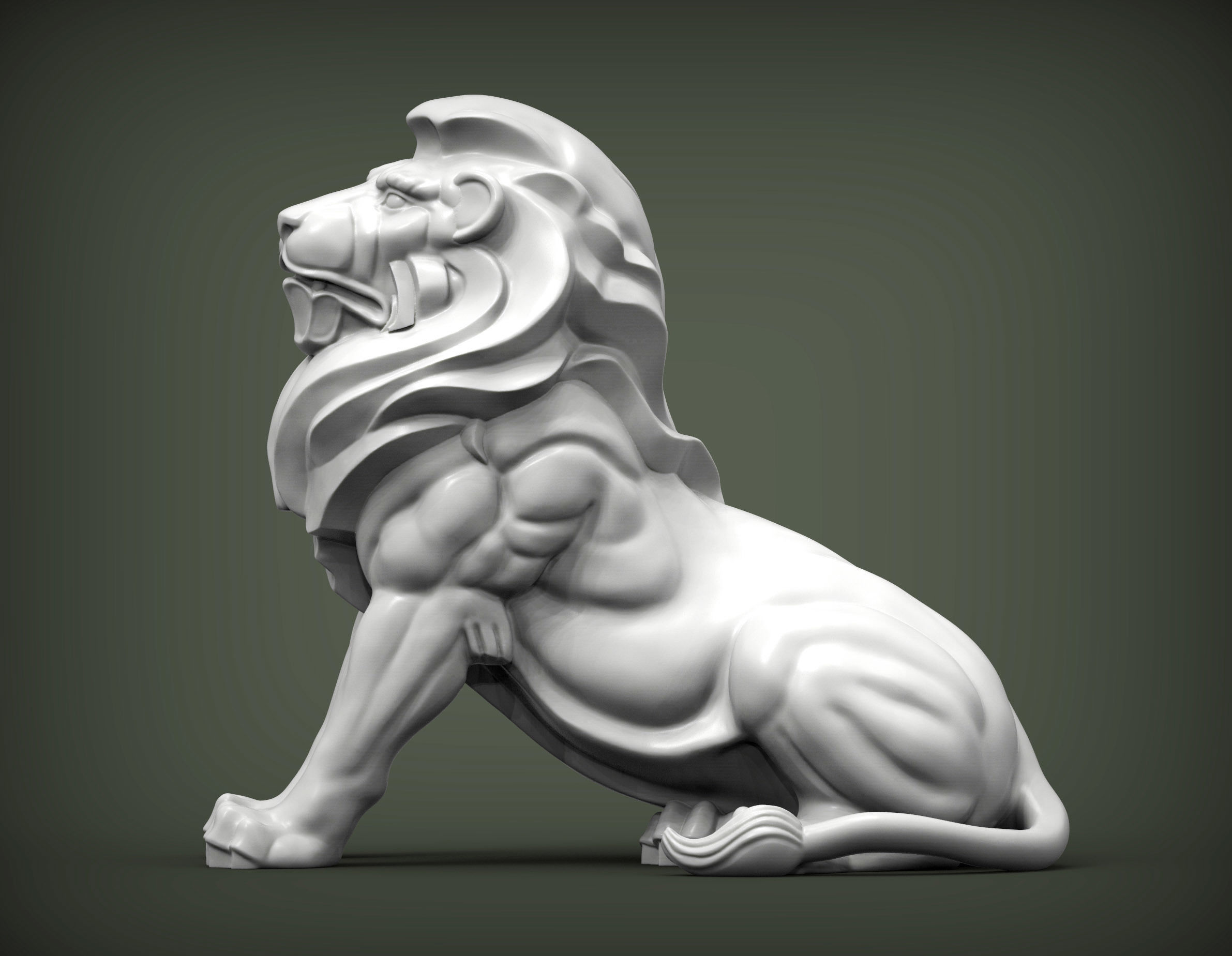 Lion for 3D printing 3D print model_3