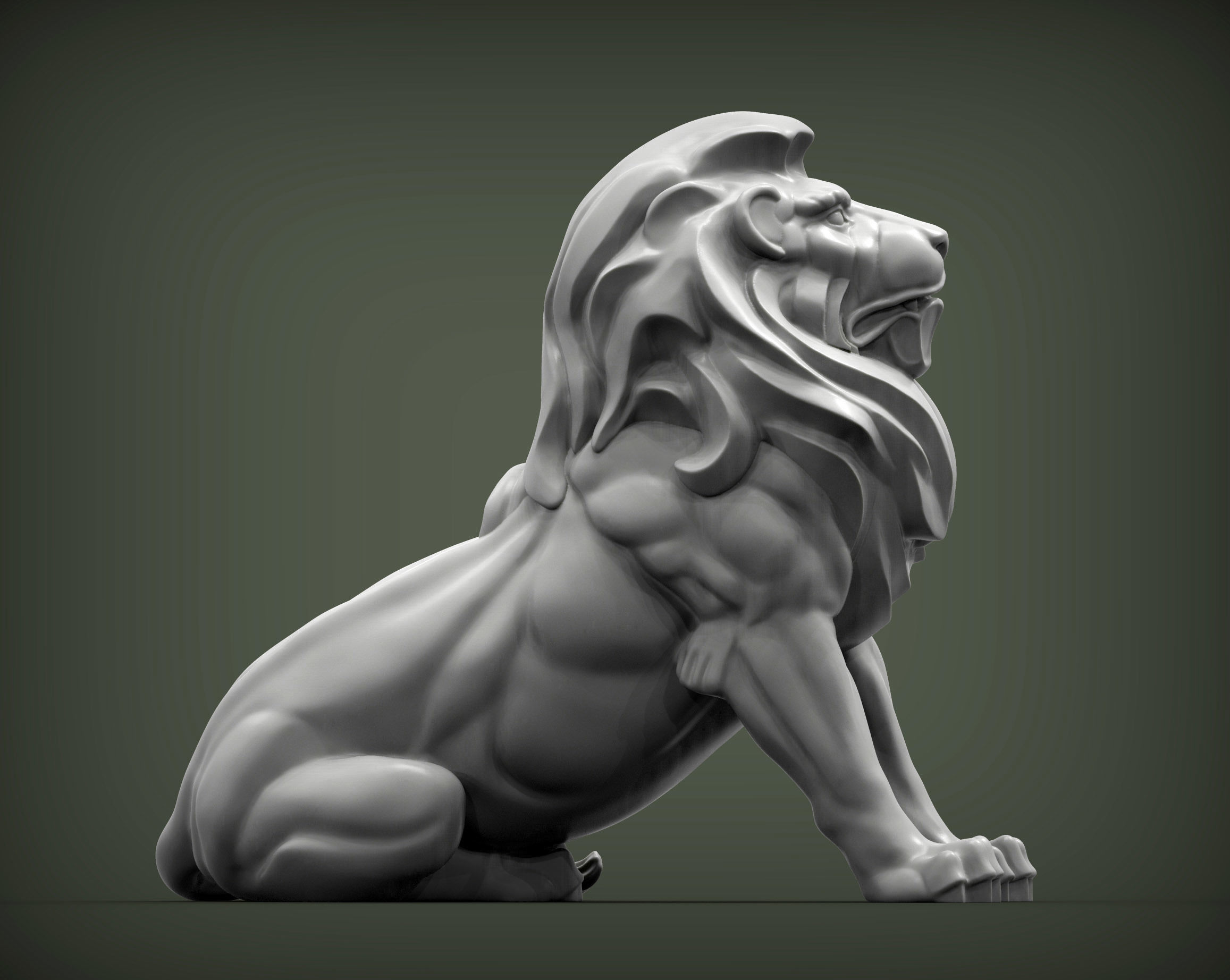 Lion for 3D printing 3D print model_4