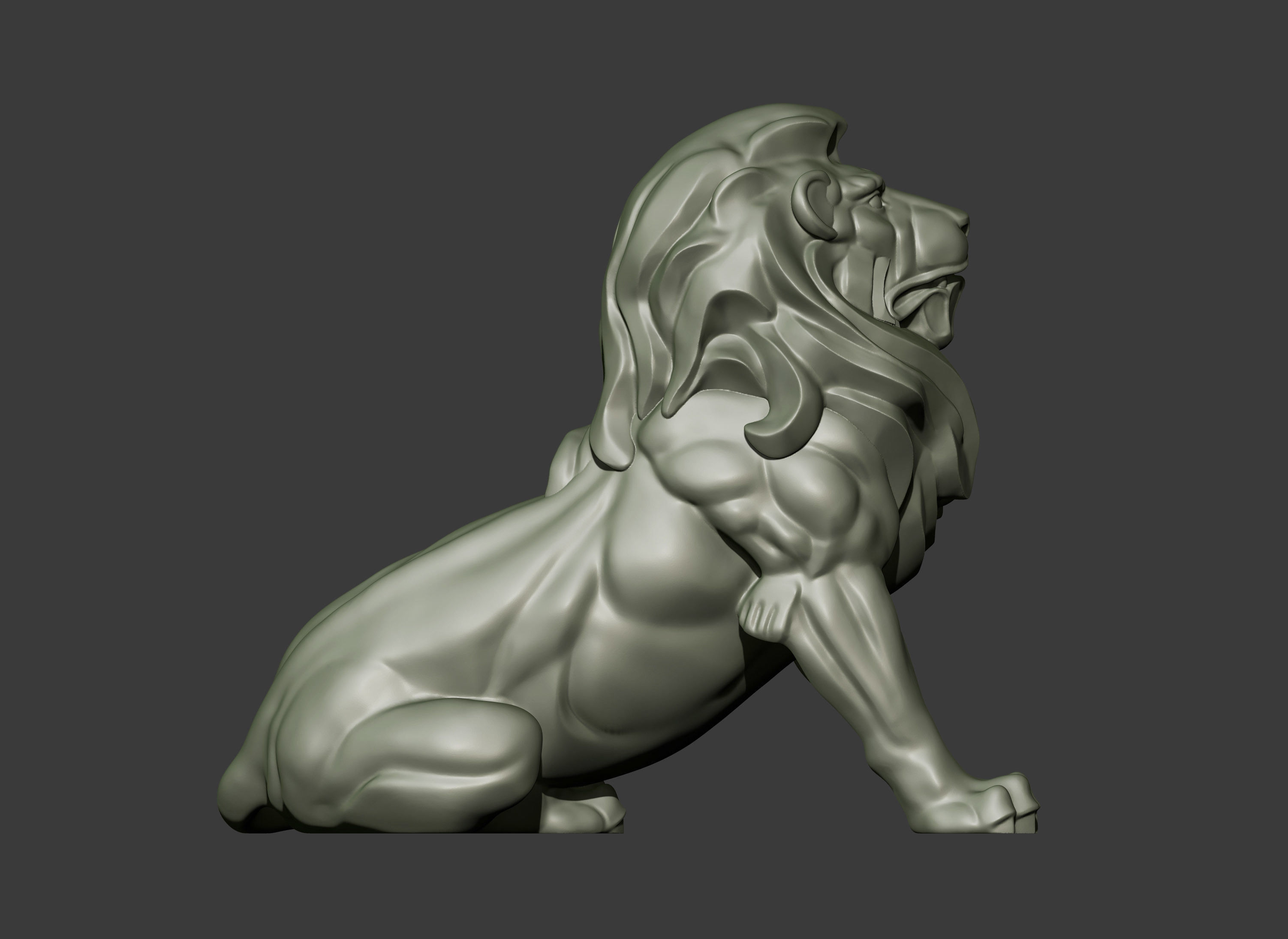 Lion for 3D printing 3D print model_5
