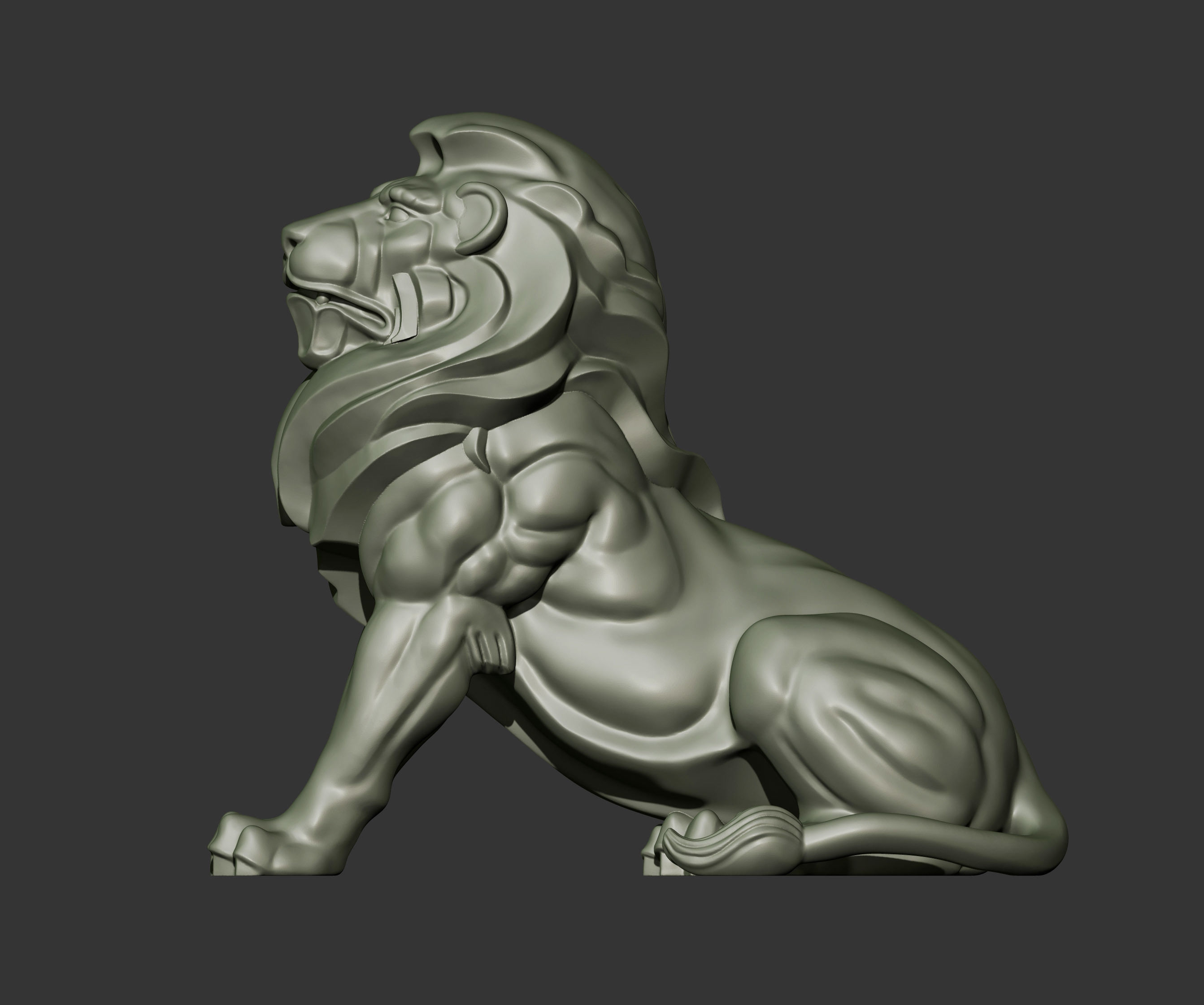 Lion for 3D printing 3D print model_6