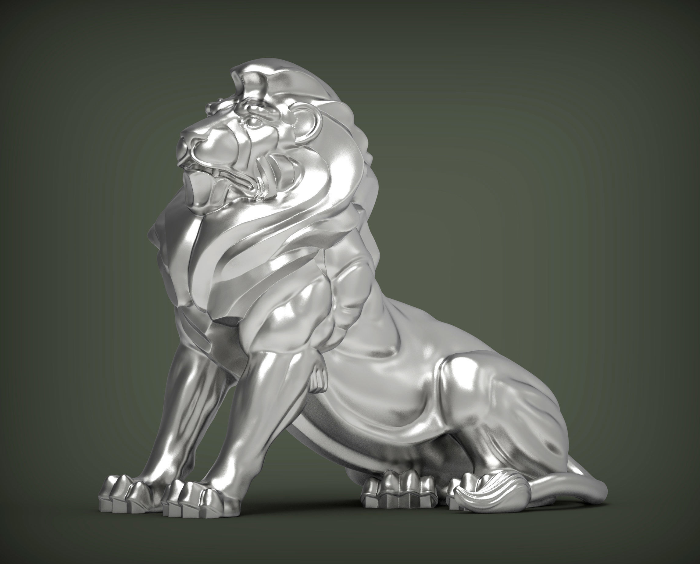 Lion for 3D printing 3D print model_8