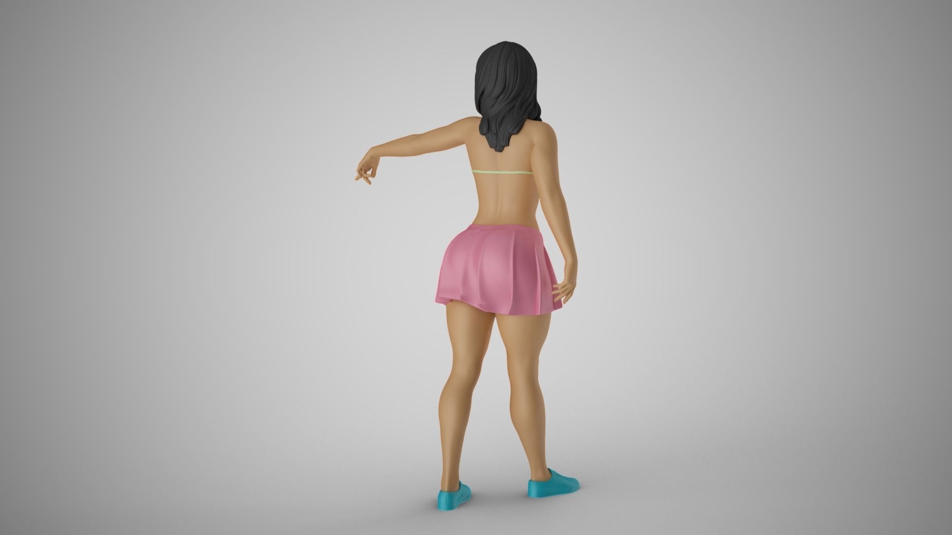 Girl Pointing To Far Away 3D print model_7