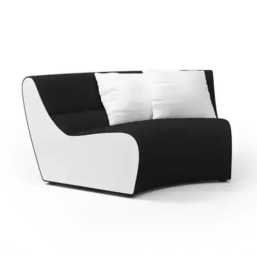 Black And White Modern Sectional Sofa With White Pillows