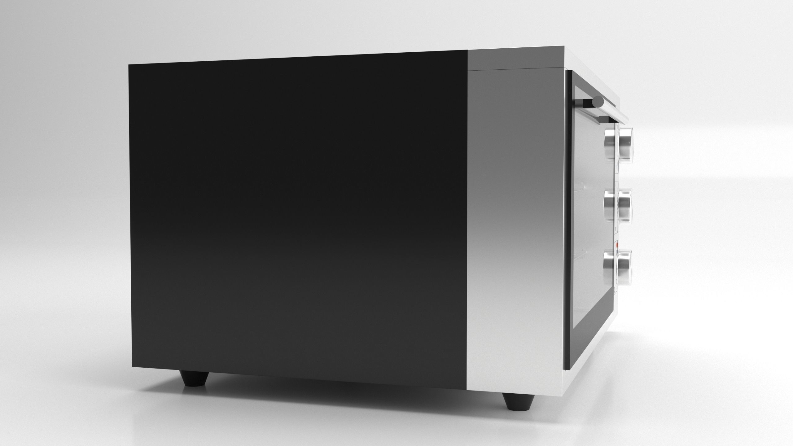 Oven 3D Model stainless steel with two racks 3D model_3