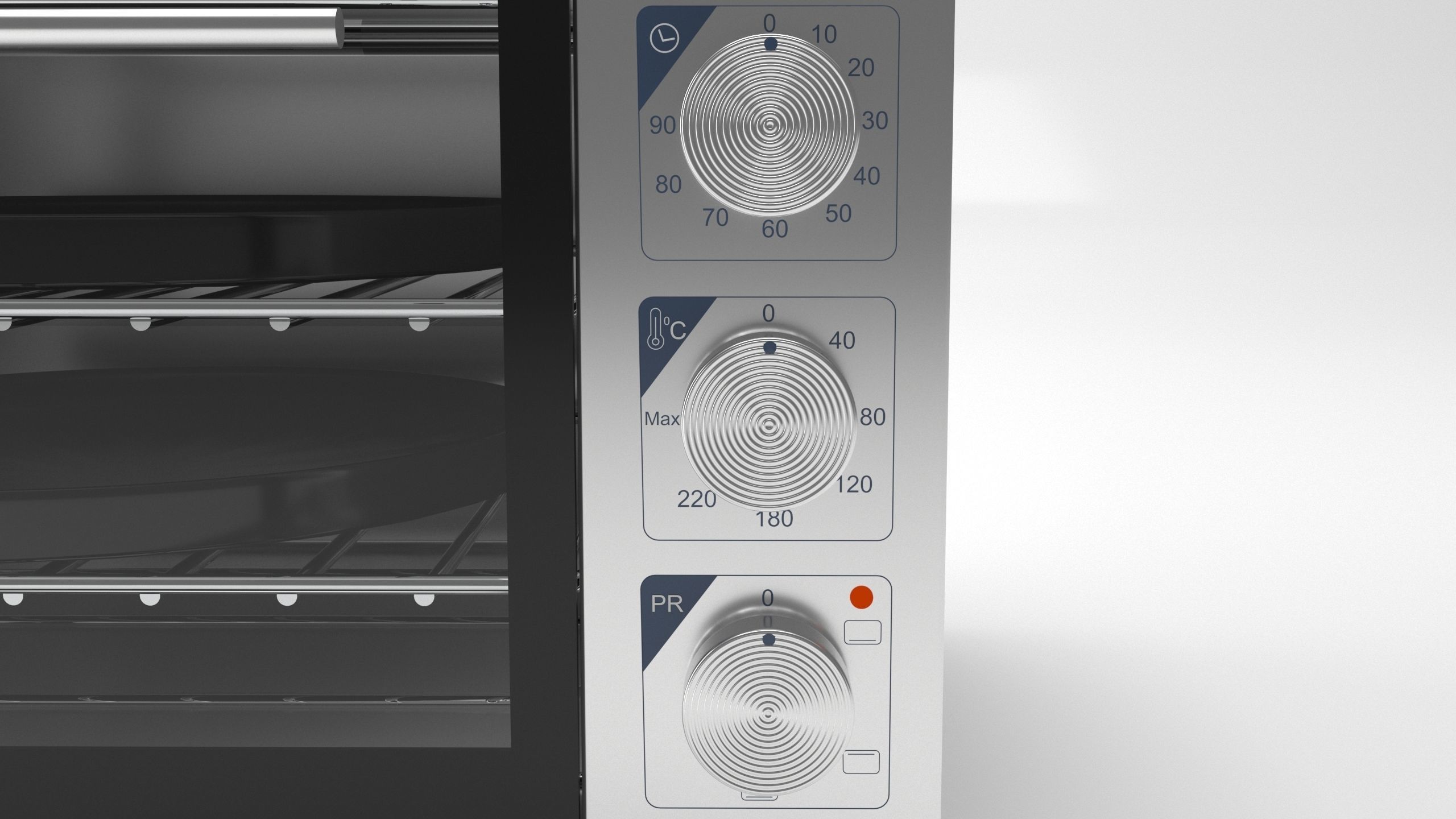 Oven 3D Model stainless steel with two racks 3D model_2