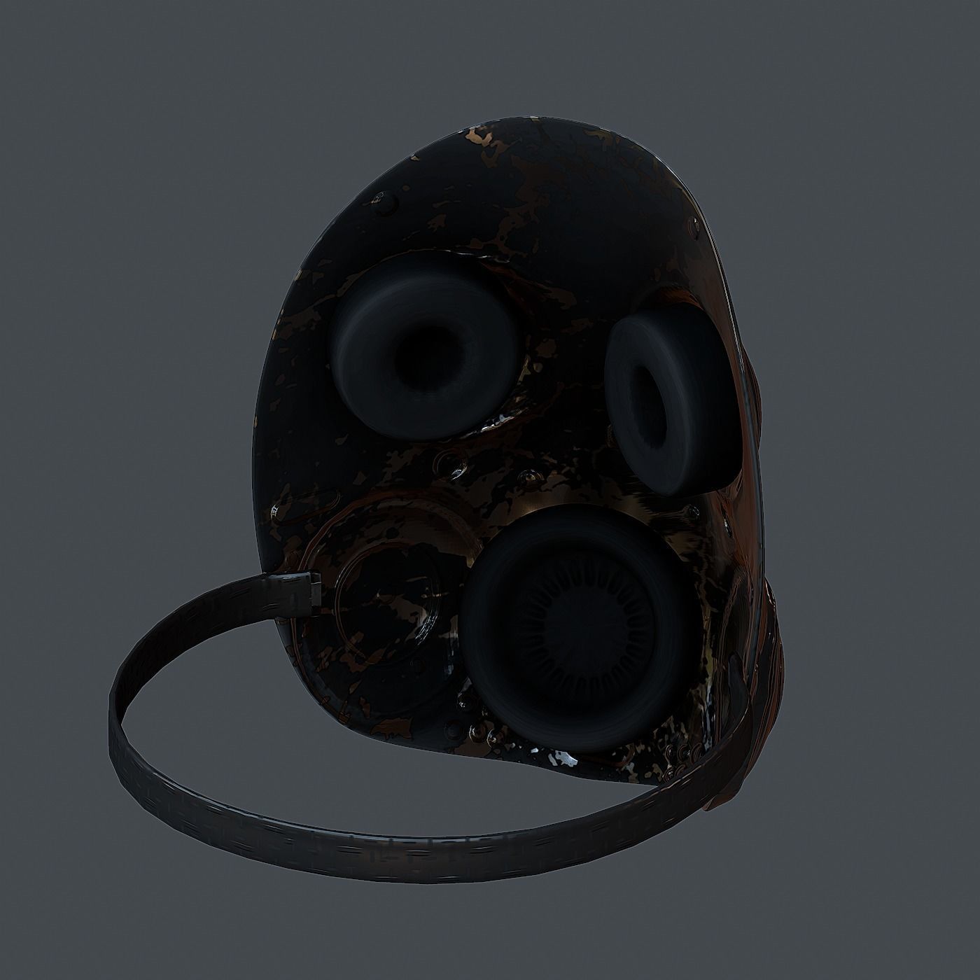 Gas mask helmet 3d model scifi Low-poly 3D model_4