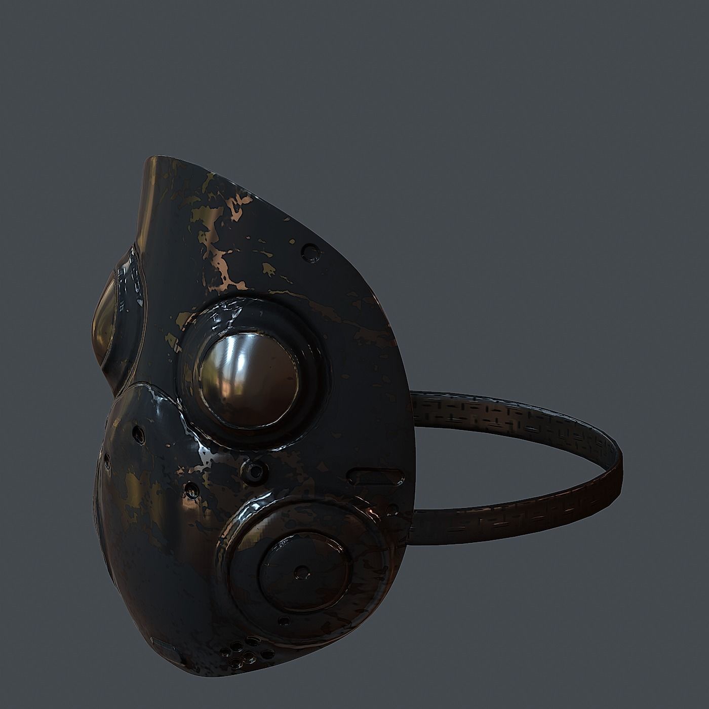 Gas mask helmet 3d model scifi Low-poly 3D model_5
