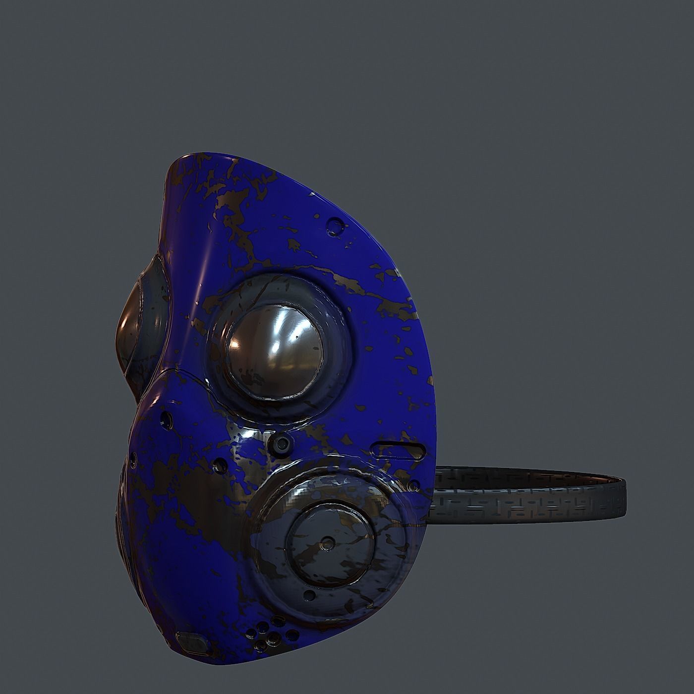 Gas mask helmet 3d model scifi  Low-poly 3D model_5