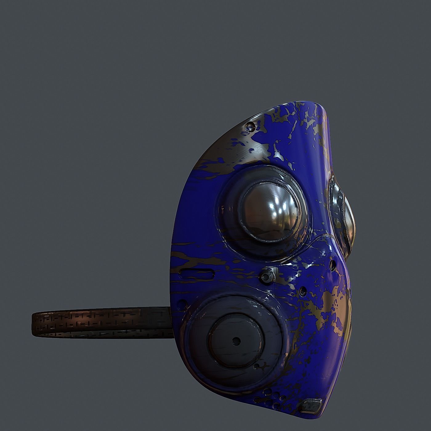 Gas mask helmet 3d model scifi  Low-poly 3D model_3