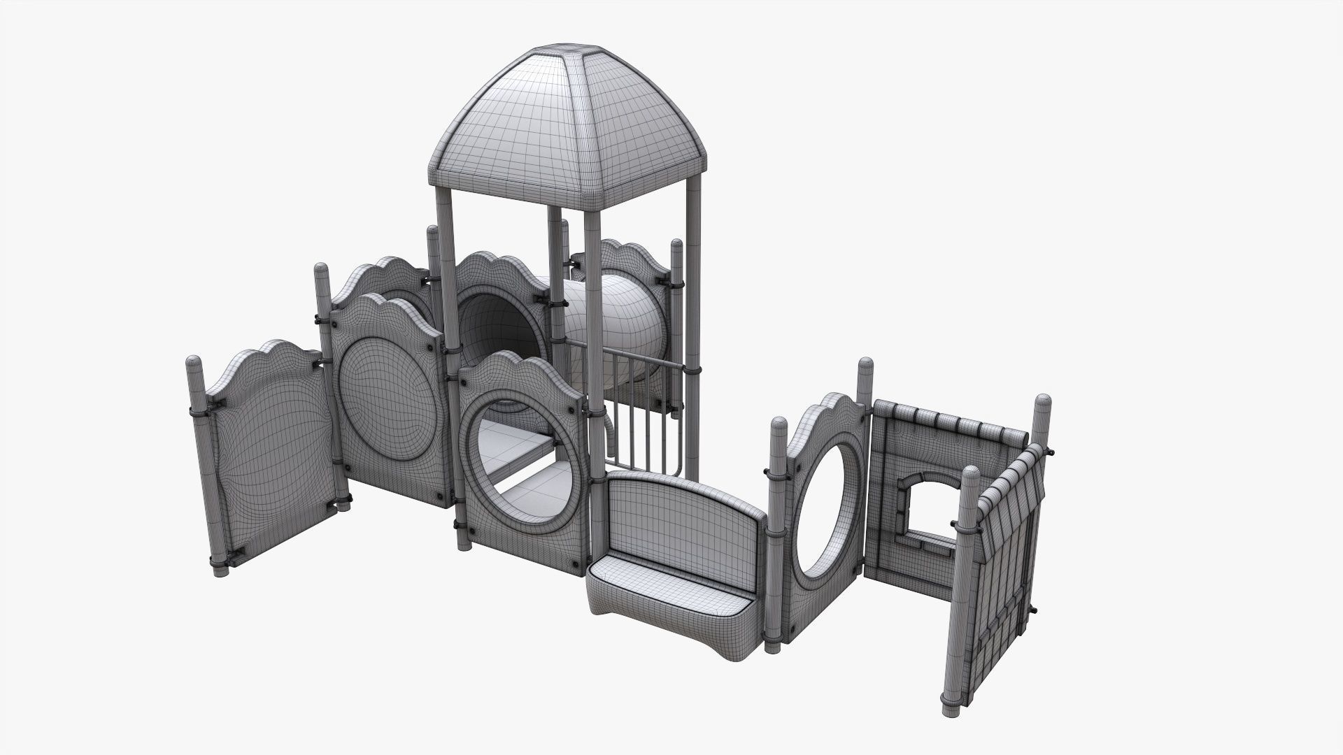 Kids playground outdoor 04 3D model_7