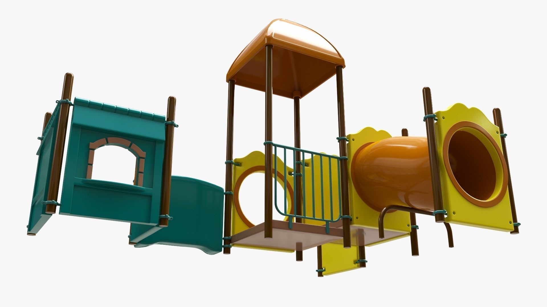 Kids playground outdoor 04 3D model_4