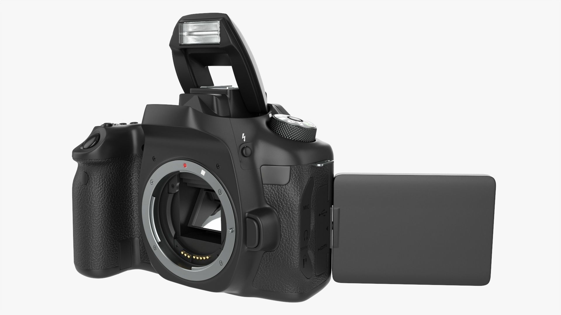 DSLR camera body close 3D model_1