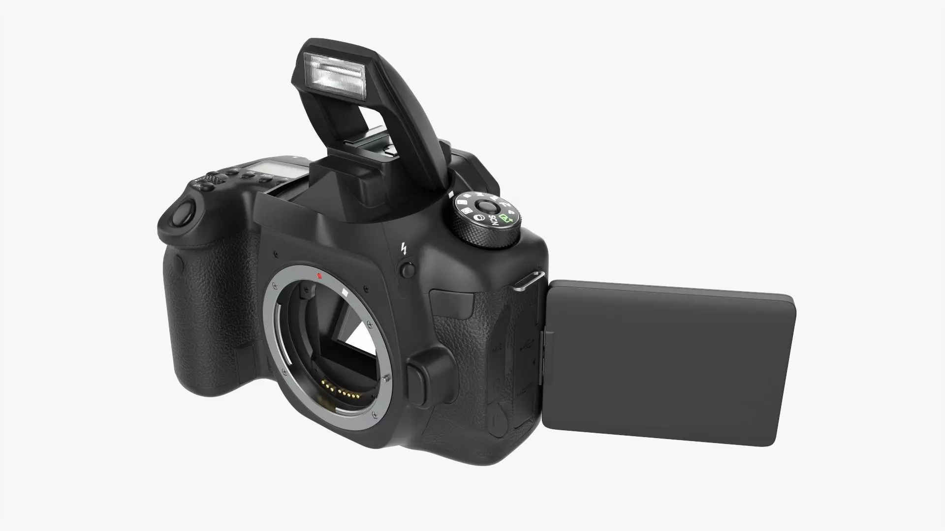 DSLR camera body open 3D model