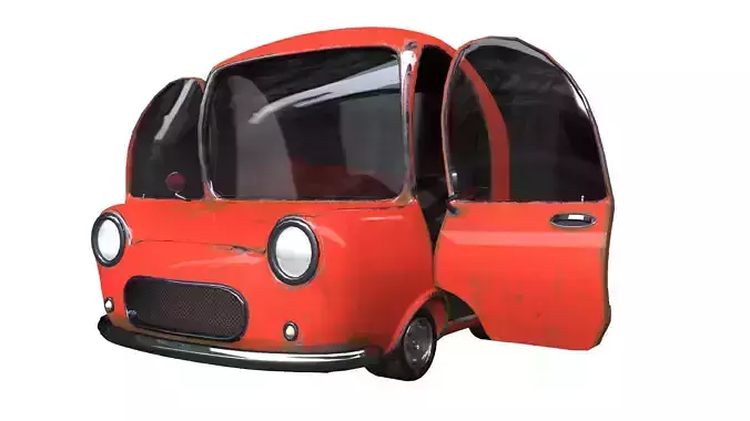 3D Cartoon car - Rigged