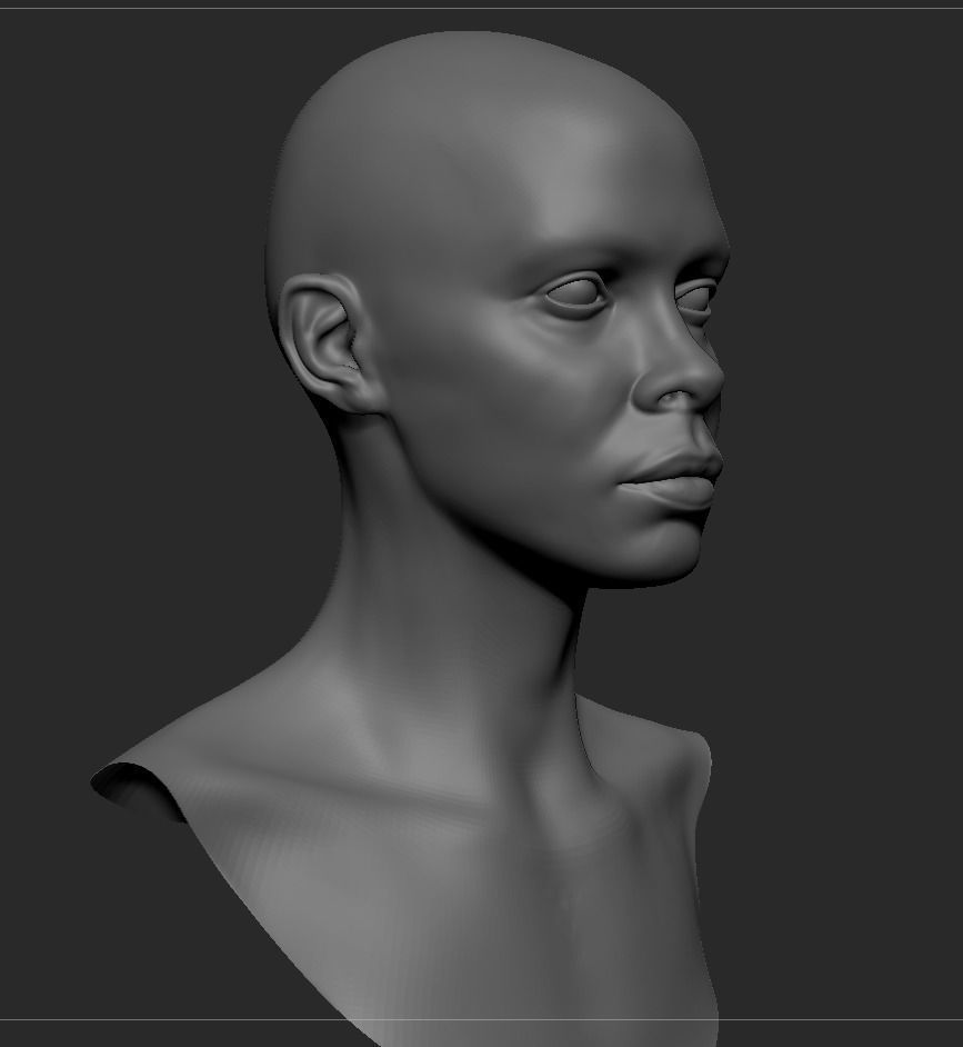 Black Female Head Anatomy- Basemesh 3D model_11