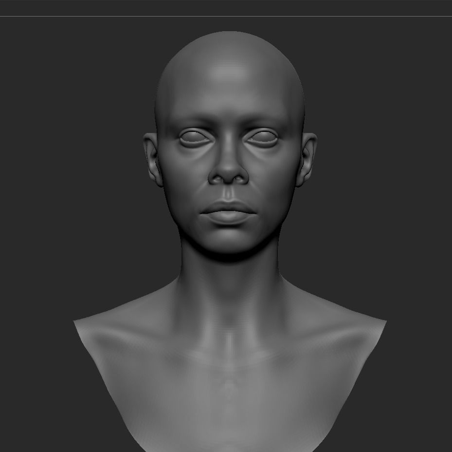 Black Female Head Anatomy- Basemesh 3D model_4