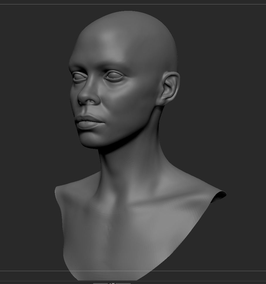 Black Female Head Anatomy- Basemesh 3D model_5