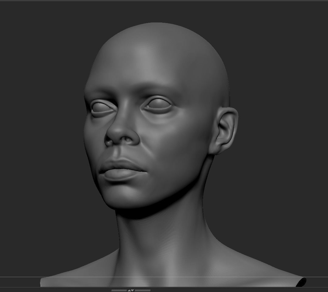Black Female Head Anatomy- Basemesh 3D model_13