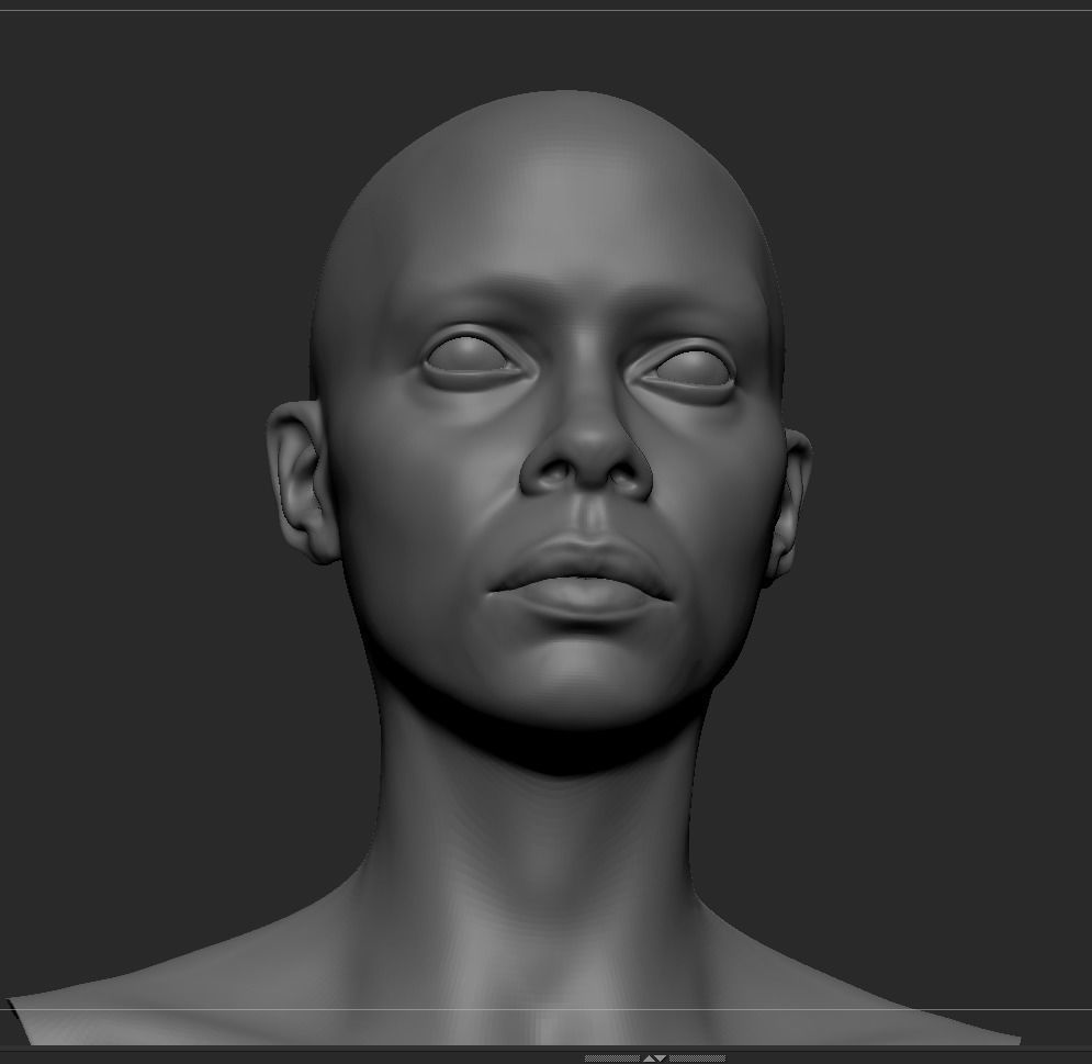 Black Female Head Anatomy- Basemesh 3D model_12