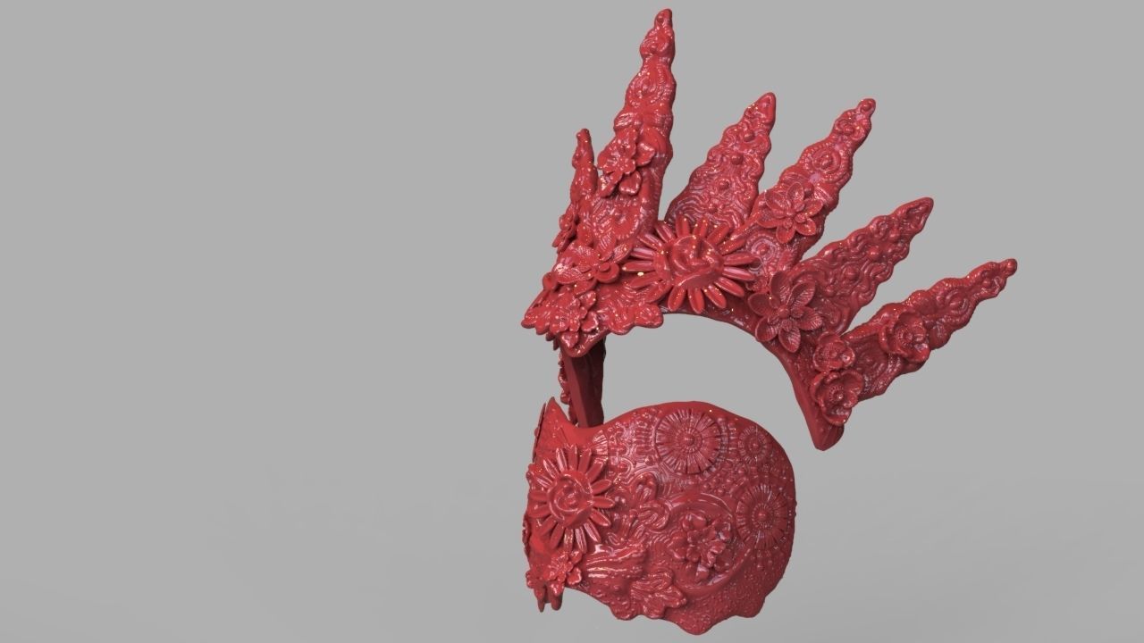 Natural Headpiece Mask 3D Print 3D print model_11