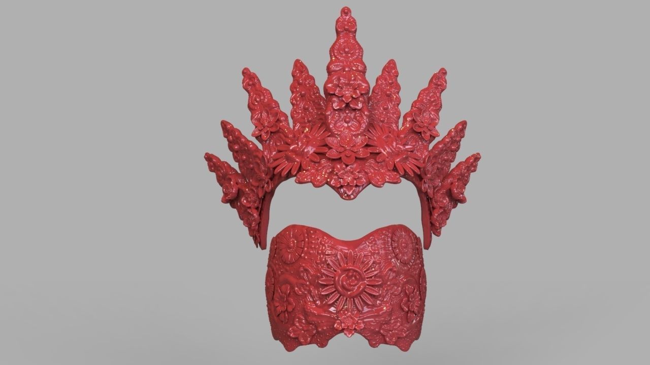 Natural Headpiece Mask 3D Print 3D print model_8