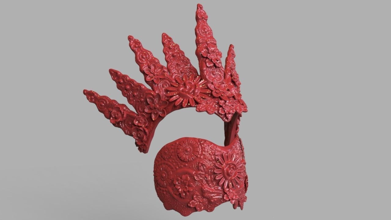 Natural Headpiece Mask 3D Print 3D print model_9