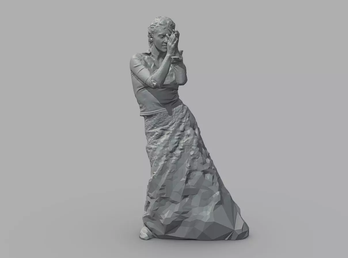 Dancer woman in dress 3D print model