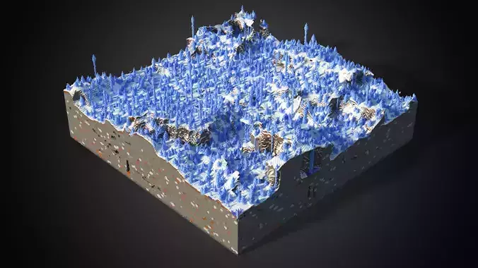 Minecraft Ice Spikes Biome Low-poly 3D model