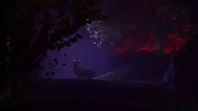 Stylized Volumetric Scene in Blender with Deer 3D model