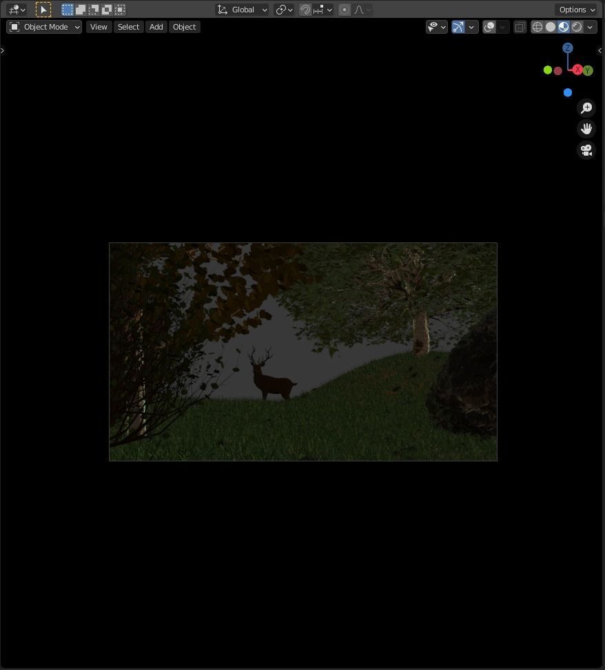 Stylized Volumetric Scene in Blender with Deer 3D model_3