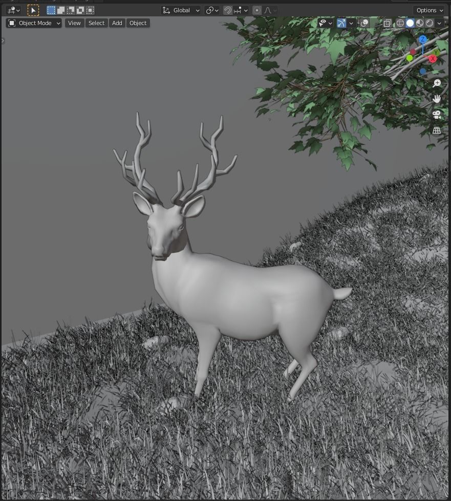 Stylized Volumetric Scene in Blender with Deer 3D model_6