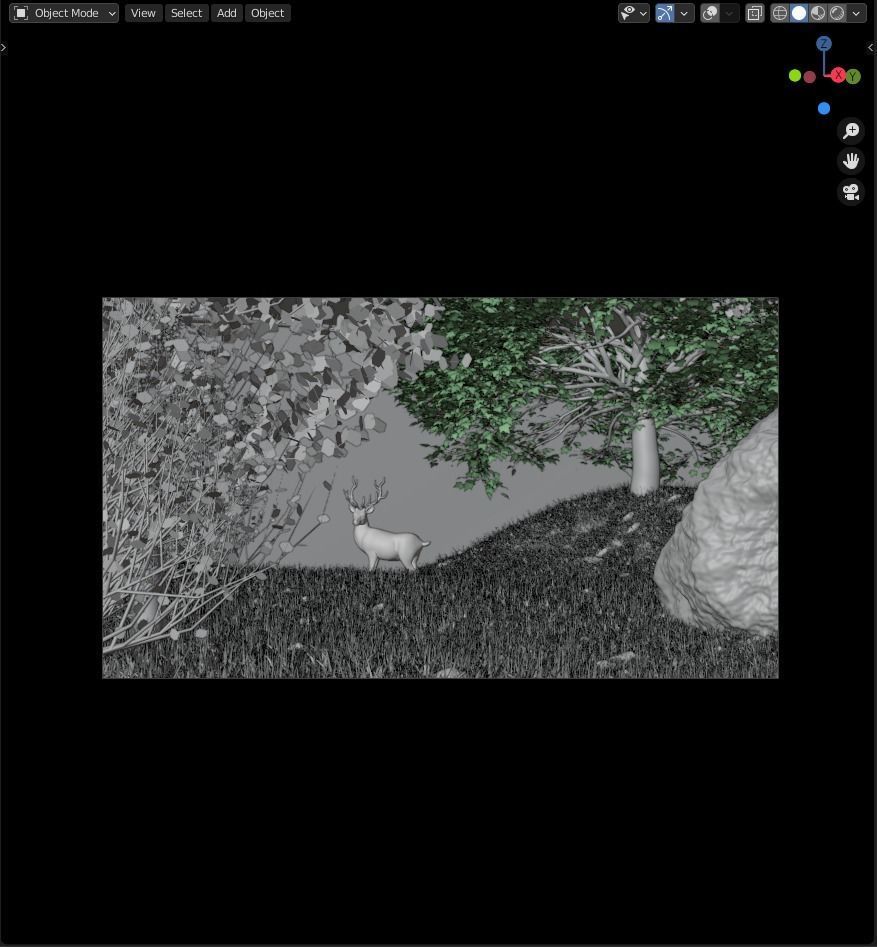 Stylized Volumetric Scene in Blender with Deer 3D model_1