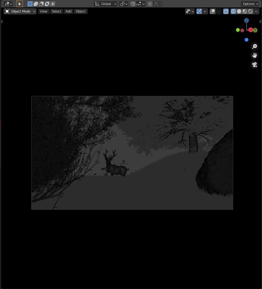 Stylized Volumetric Scene in Blender with Deer 3D model_2