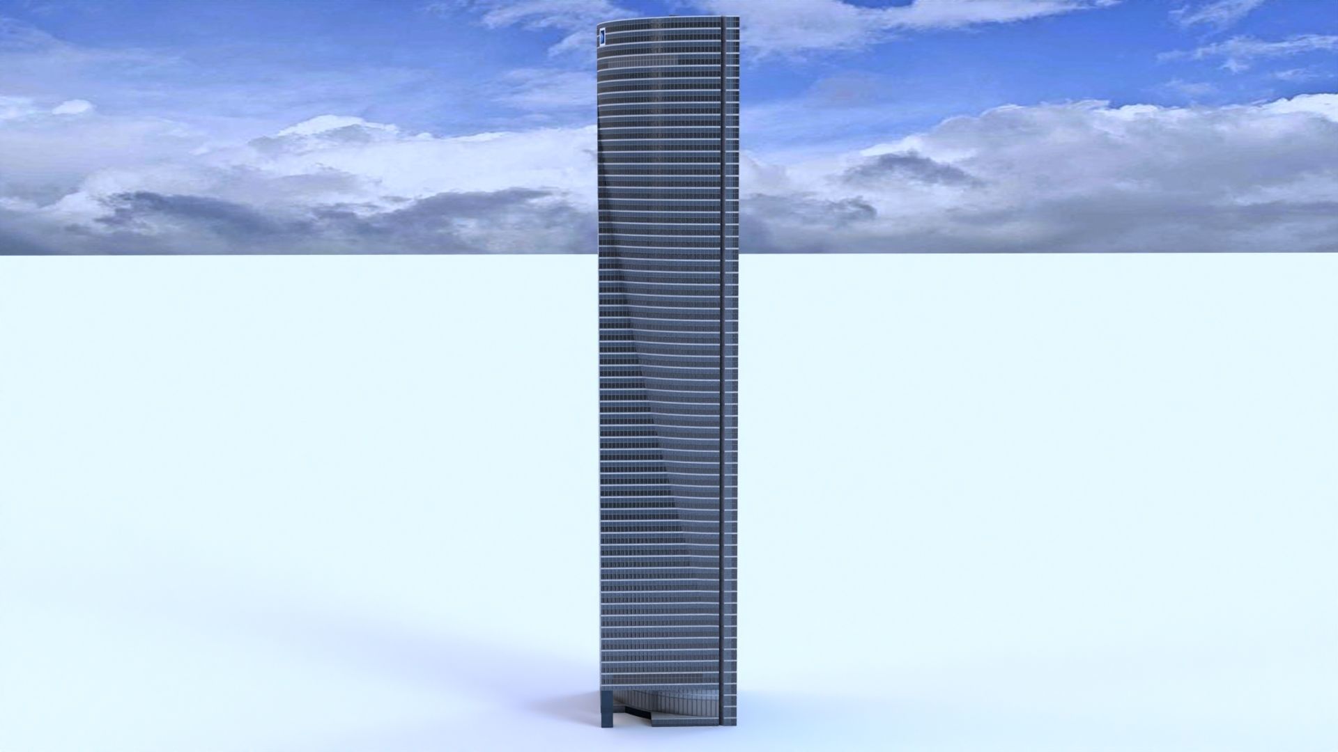 Space Tower Madrid Low-poly 3D model_15
