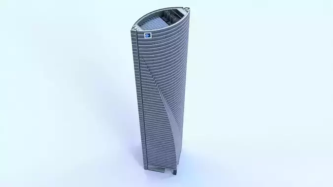 Space Tower Madrid Low-poly 3D model
