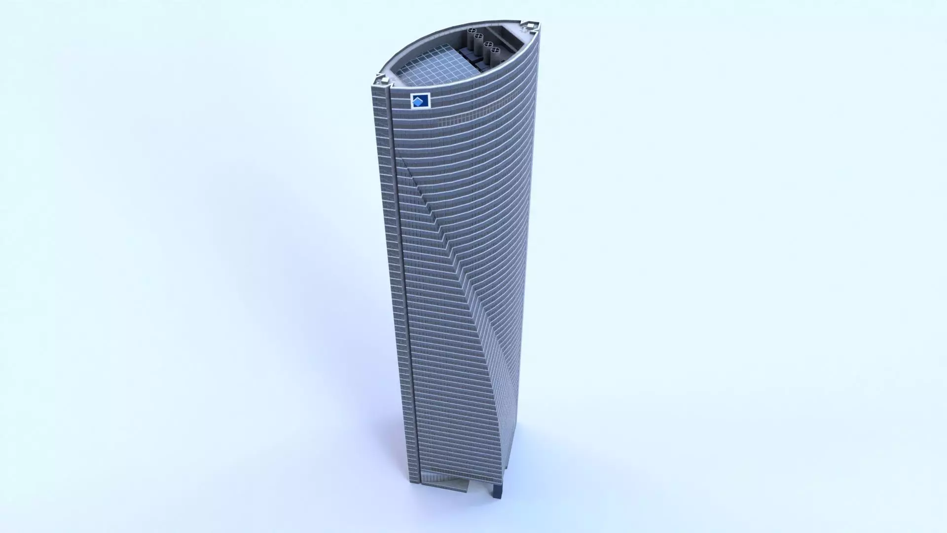 Space Tower Madrid Low-poly 3D model_0