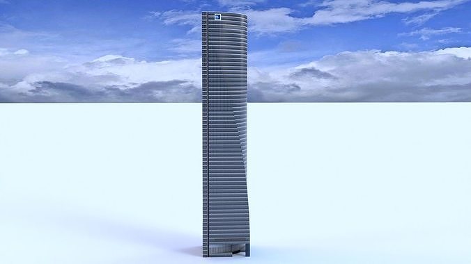 Space Tower Madrid Low-poly 3D model 4