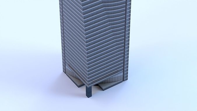 Space Tower Madrid Low-poly 3D model 6
